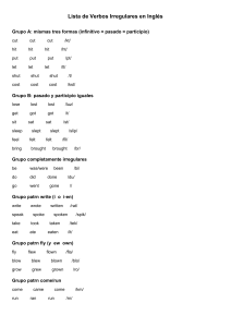 Verbos Irregulares en Ingl&eacute;s: Lista y Patrones