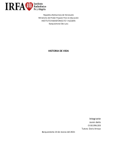 Historia de Vida de Jasmin Bello