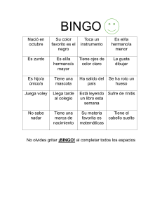 Cartilla de Bingo: &iexcl;Conoce a tus compa&ntilde;eros!