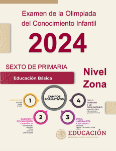 Examen Olimpiada del Conocimiento Infantil 6to Primaria 2024