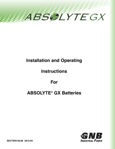 Absolyte GX Battery Installation & Operating Instructions