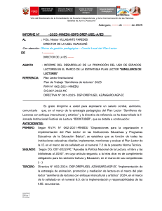 Informe de Promoci&oacute;n de la Lectura: Escuela de Az&aacute;ngaro, Per&uacute;
