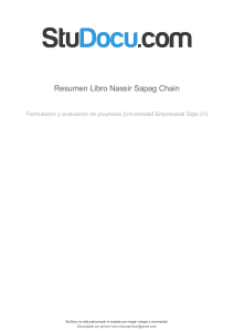 Resumen Libro Nassir Sapag Chain: Proyectos de Inversión