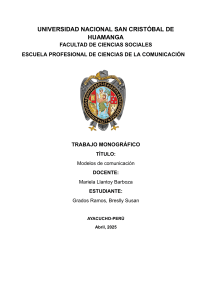 Modelos de Comunicaci&oacute;n: An&aacute;lisis Monogr&aacute;fico