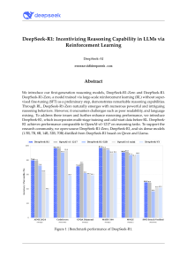 DeepSeek-R1: RL for Reasoning in LLMs