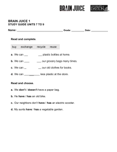 Elementary Study Guide: Units 7-9 - Recycling & Grammar