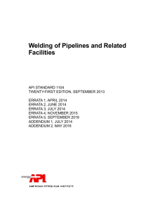 API 1104: Pipeline Welding Standard - 21st Edition