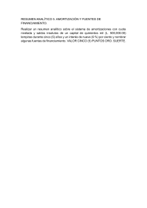 Amortizaci&oacute;n y Financiamiento: Ejercicio Pr&aacute;ctico