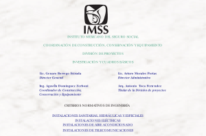 Normas de Dise&ntilde;o IMSS: Instalaciones Sanitarias, El&eacute;ctricas y M&aacute;s