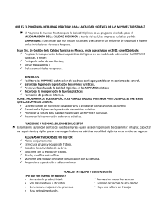 Buenas Prácticas Higiénicas en Turismo: Guía para MIPYMES