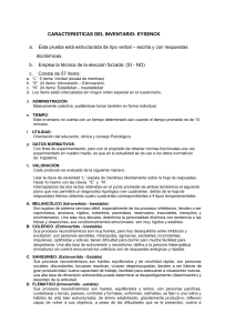 Inventario de Personalidad Eysenck: Test Psicol&oacute;gico