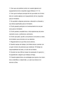 Encuesta: Equipamiento de creyentes en la iglesia