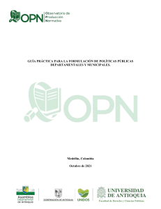 Gu&iacute;a Formulaci&oacute;n Pol&iacute;ticas P&uacute;blicas: Colombia
