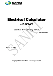 I2 Series Electrical Calculator Operation & Programming Manual