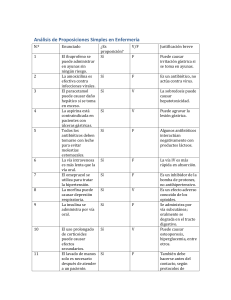 An&aacute;lisis de Proposiciones Simples en Enfermer&iacute;a