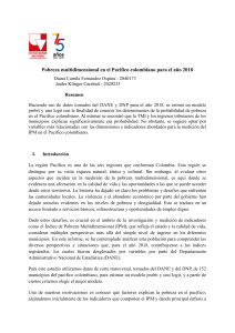 Pobreza Multidimensional en el Pac&iacute;fico Colombiano, 2018