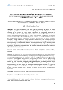 Riesgos Ergon&oacute;micos y Trastornos Musculoesquel&eacute;ticos en Refiner&iacute;a