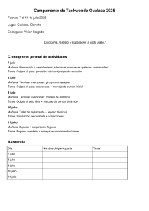 Campamento Taekwondo Gualaco 2025: Programa y Asistencia