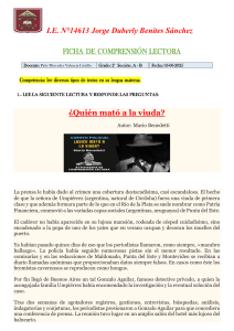 Comprensi&oacute;n Lectora: &iquest;Qui&eacute;n mat&oacute; a la viuda? Hoja de Trabajo
