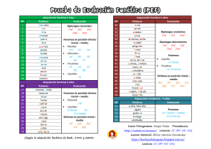 Prueba de Evaluaci&oacute;n Fon&eacute;tica (PEF) para ni&ntilde;os