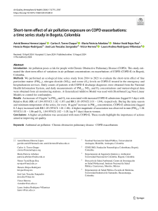 Air Pollution & COPD Exacerbations in Bogota: A Time Series Study