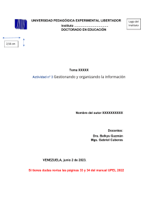 Tarea Doctorado: Gestión y Organización de Información