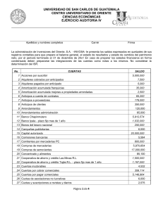 Ejercicio Auditor&iacute;a IV: Estados Financieros INVOSA