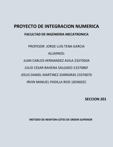 Integraci&oacute;n Num&eacute;rica: M&eacute;todos de Newton-Cotes