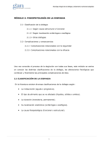 Disfagia: Fisiopatolog&iacute;a, Clasificaci&oacute;n y Tratamiento Nutricional