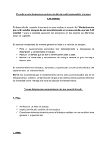 Plan de Mantenimiento de Aire Acondicionado A.W oriental