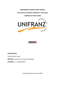 Ensayo: Gestión Emocional en Grupos Vulnerables