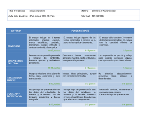 R&uacute;brica Ensayo Neurofisiolog&iacute;a: Criterios de Evaluaci&oacute;n