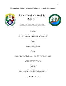 Cambio Clim&aacute;tico y Agroecosistemas: Impacto y Estrategias