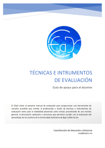 T&eacute;cnicas e Instrumentos de Evaluaci&oacute;n: Gu&iacute;a para Docentes
