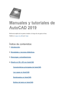 Tutoriales y Manuales de AutoCAD 2019: Gu&iacute;a de Referencia R&aacute;pida