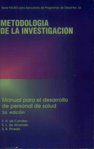 Metodolog&iacute;a de la Investigaci&oacute;n: Manual para Personal de Salud