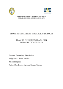 Simulaci&oacute;n de Brote de Sarampi&oacute;n: Plan de Clase con IA