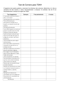 Test de Conners para TDAH: Evaluaci&oacute;n de S&iacute;ntomas