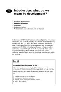 Introduction to Development: Definitions and Concepts