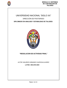 Dise&ntilde;o Estructural de Pantallas Atirantadas - An&aacute;lisis de Taludes