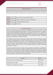 Optimizaci&oacute;n Transporte Material P&eacute;treo: Machala, Pasaje, El Cambio