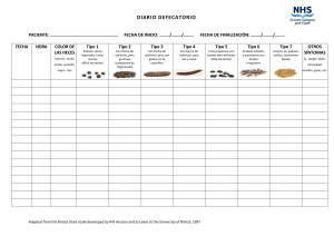 Defecation Diary: Bristol Scale for Tracking
