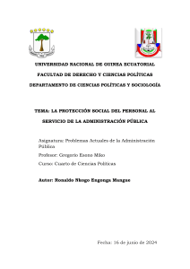 Protecci&oacute;n Social en la Administraci&oacute;n P&uacute;blica de Guinea Ecuatorial