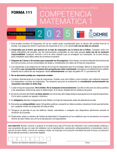 PAES Matem&aacute;tica 1: Prueba de Admisi&oacute;n 2025