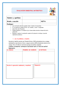 Examen de Matemáticas Primaria - Fiestas Patrias