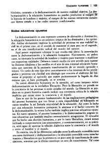 Educaci&oacute;n Humanista y Deshumanizaci&oacute;n: An&aacute;lisis Cr&iacute;tico