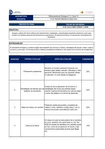 Tarea Final: Reforzamiento Sin&eacute;rgico - Organizaci&oacute;n Personal