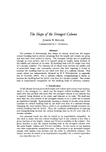 Strongest Column Shape: Buckling Load Optimization