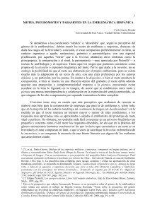 Motes, Pseudomotes y Paramotes en la Emblem&aacute;tica Hisp&aacute;nica