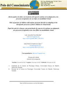 Autismo, Padres y Terapia Virtual: Un Art&iacute;culo de Investigaci&oacute;n